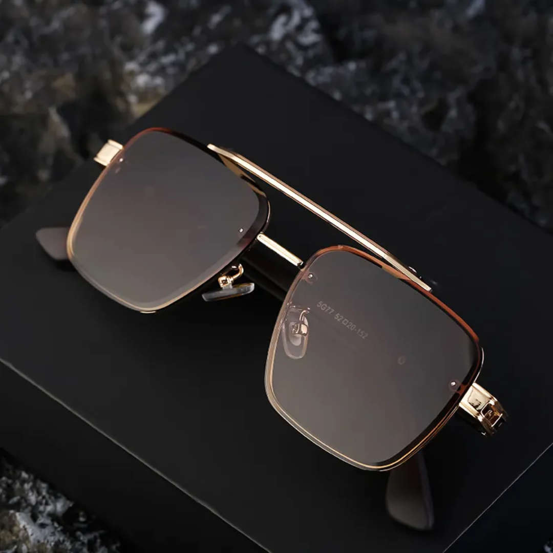 Metal Double Bridge Frame Uv protection Shades Sunglasses For Men