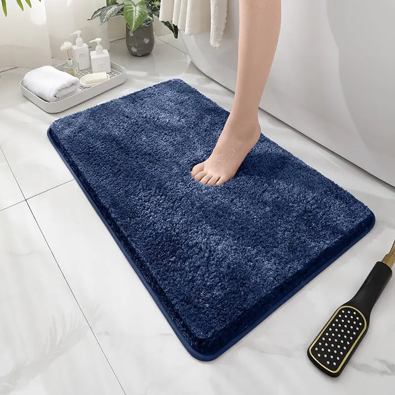 Modern Minimalist Solid Color Floor Mat, Square Long Plush, Thickened Absorbent Carpet, Bathroom Door Mat, Non Slip Mat