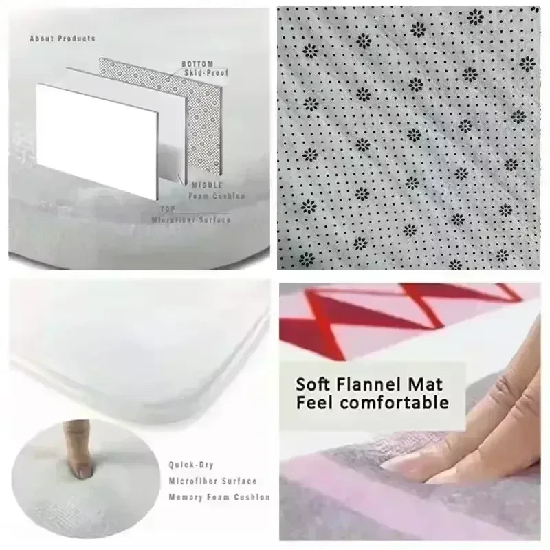 Retro French Plaid Carpet for Living Room Modern Simple Kitchen Bathroom Doormats Easy To Clean Floor Mat Home Sofa Bedroom Rugs